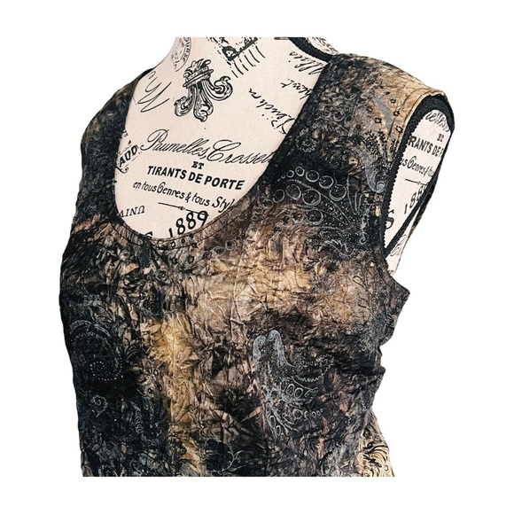 90s Whimsigoth Tie-Dye Velvet Top – Witchy Stormy Sky Vibes - Picture 3 of 5